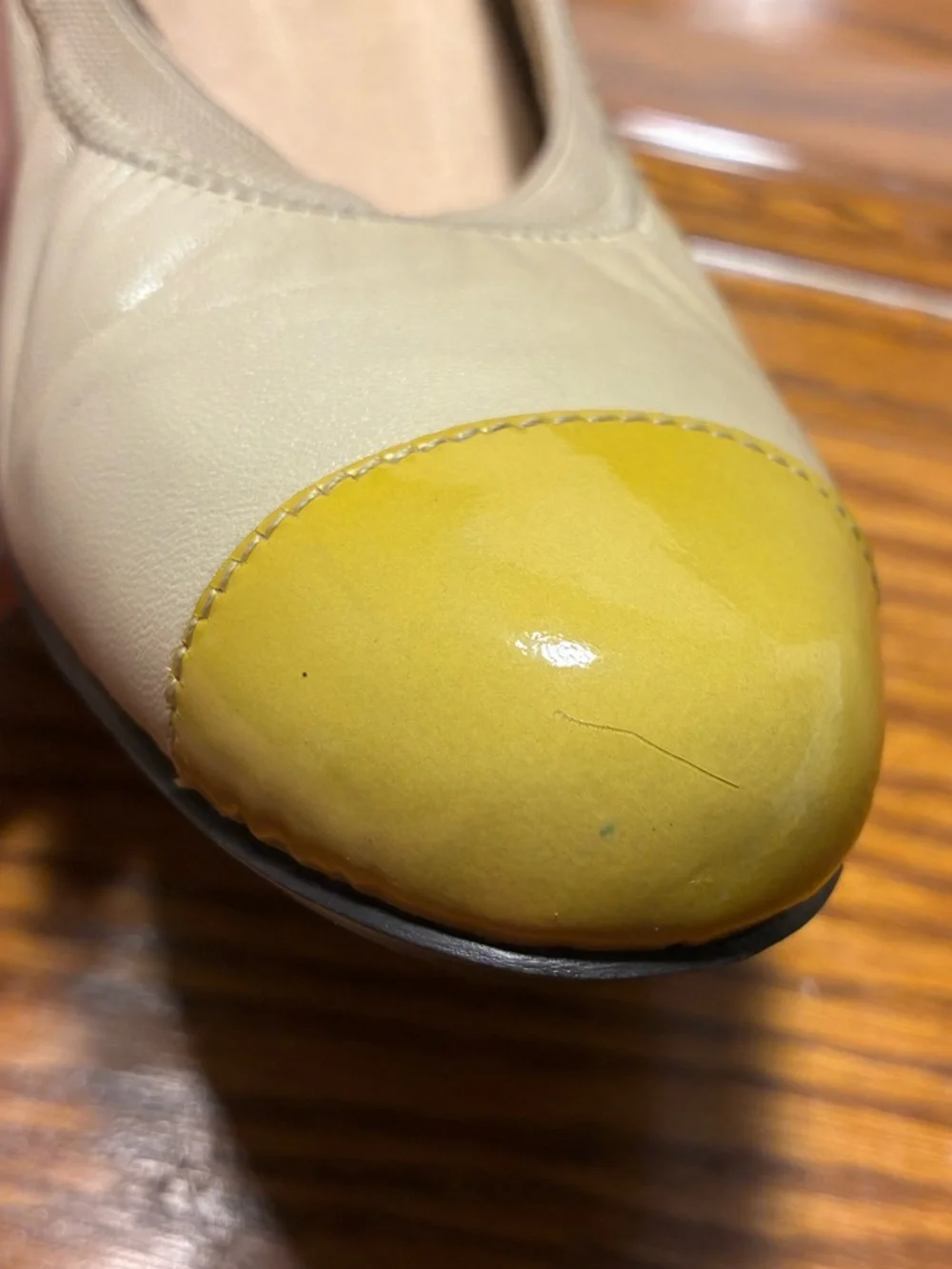 Munro Patent Toe Cap & Heel Accent Gold Leather Pumps USA MADE Size 11